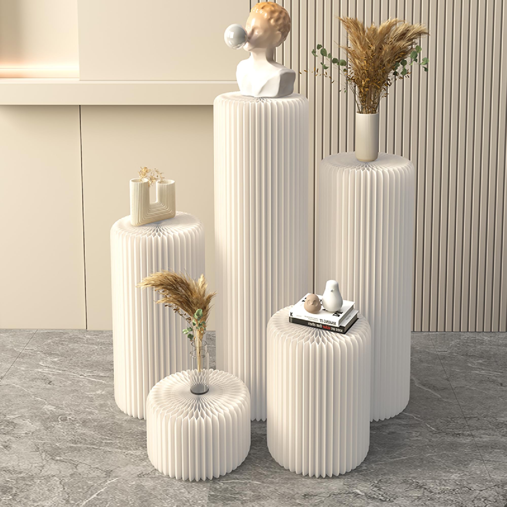 Amazon｜ケーキスタンド 折りたたみ式円柱 紙製 5点セット